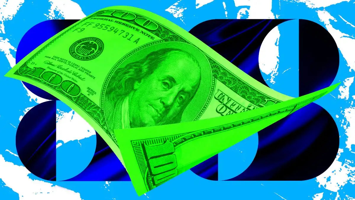 Abstract tech background with a dollar bill representing CUDIS raising 5 million in seed round funding